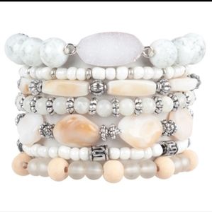 New druzy stackable bracelets set